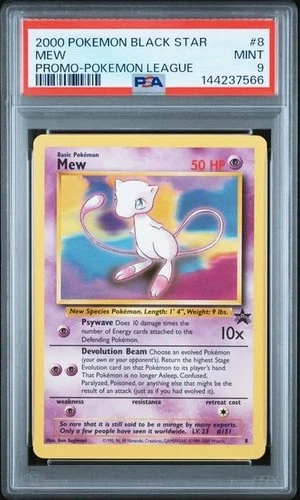 2000 Pokemon Black Star Promo Pokemon League #8 Mew PSA 9 MINT