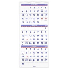 AT-A-GLANCE 2027 Three Month Reference Vertical Wall Calendar, Large, 12" x 27"