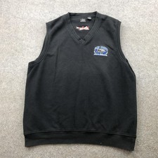 Middle Tennessee Blue Raiders Sweater Vest Mens Large Black V Neck NCAA College