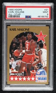 1990-91 NBA Hoops All-Star Game Karl Malone #21 PSA 9 MINT HOF
