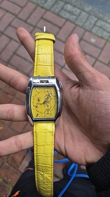Eberhard & Co Ferrari Extra-fort Grande Date Uhr gelb Leder 5 ATM 41024