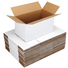 40 Pack 11x6x6 Shipping Boxes for Small Business, White Corrugated Cardboard ...