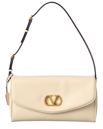 Valentino De Vain Small Denim Shoulder Bag Women's White