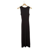 Quince Women Tencel Rib Knit Tank Midi Dress Black Basic Sleeved S