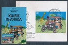 XE71453 Belgium 2001 Congo Tintin FDC cancel sheets XXL used