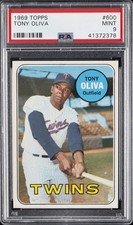 1969 TOPPS #600 TONY OLIVA PSA 9