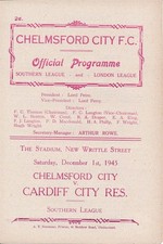 Chelmsford City v Cardiff City Reserves (Southern League 01.12) 1945/1946