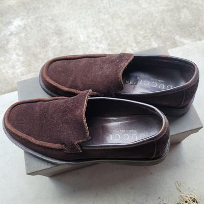 Gucci Men\'s Dark Brown Embossed Loafers. 7.5. Gucci Suede shoes type loafers | Men main image 3