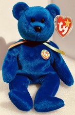  1998 Clubby Bear TY Beanie Baby MINT Stamped 01 P.E. Pellets Tag 
