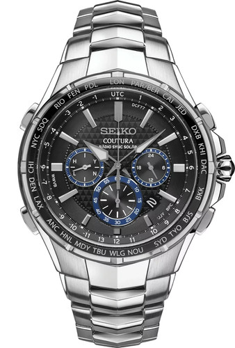 SEIKO SSG009 Coutura  World Time Radio Sync Solar Chronograph Men's Watch