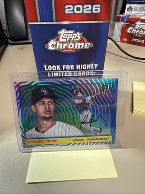 EZEQUIEL TOVAR 2025 TOPPS CHROME PLAT ANN. BLUE VIBRATIONS REF. 001/150!!
