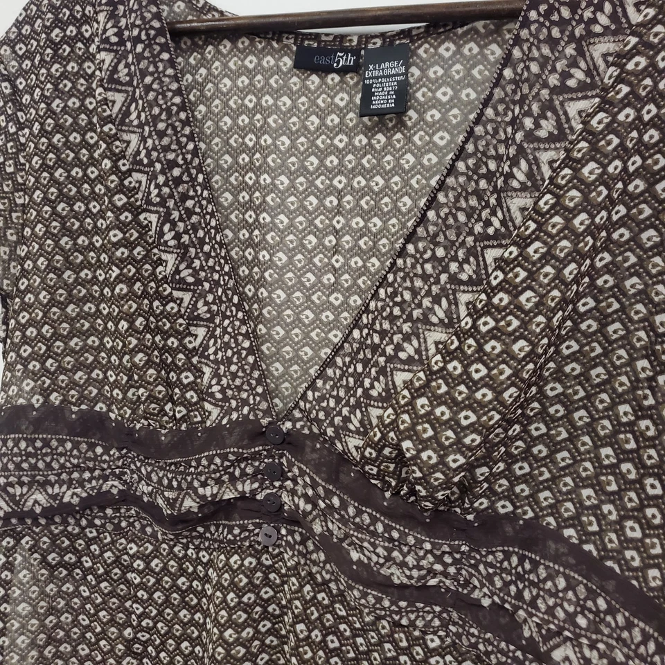 Top Babydoll Vintage East 5th Mujer Y2K Forest Fairy Grunge Talla XL Marrón Transparente Foto 2 de 4