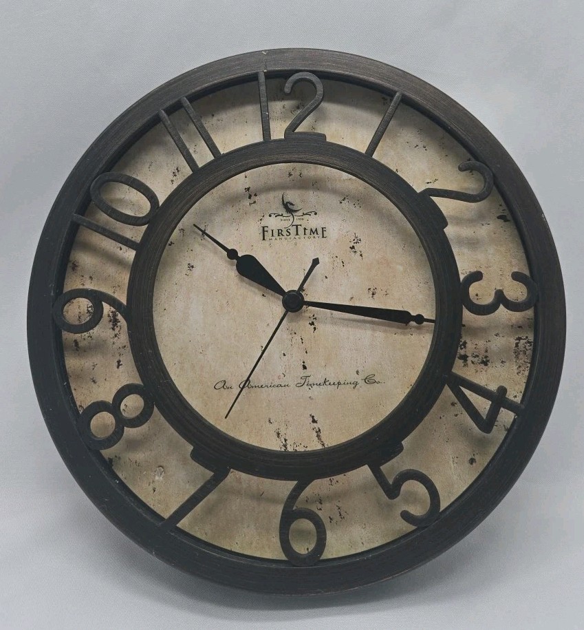 First Time Manufactory Clock Battery Operated Wall Clock Hom