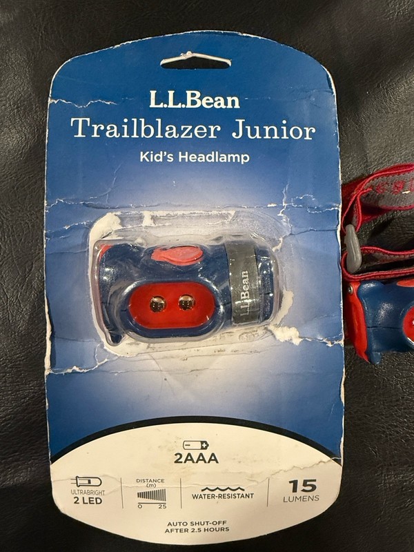 LED KIDS HEADLAMP HEADLIGHT L.L. BEAN TRAILBLAZER JUNIOR  2 PACK OPEN BOX