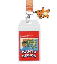 Pokemon Charmander Orange Kanto Region Lanyard With Rubber Charm And ID Sleeve