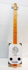 Cigar box guitar, 3 string, metal frets, piezo sound PU  installed (see desc)