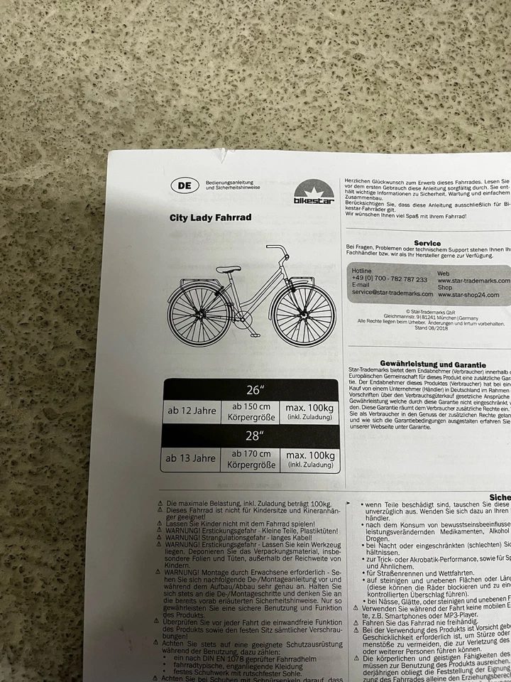 BIKESTAR City Stadt Fahrrad 26 Zoll Hollandrad Retro Bike Damenrad mit V-Bremse - Bild 3 von 4