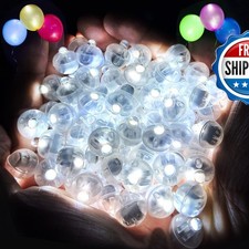 ZGWJ 100pcs White Balloon Lights Mini A01-Mini Battery Powered Waterproof LED