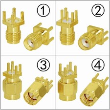10pcs SMA Male Plug Female Jack RF Coaxial Connector PCB Mount Launch Goldplated