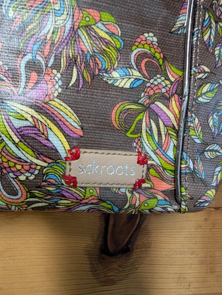 Sakroots Purse Peace Birds Print Polyvinyl Handbag Carry Tote Shoulder Bag - Image 4 of 4