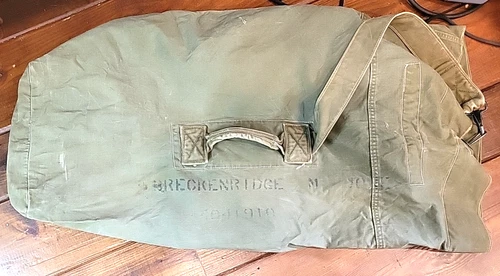 Vintage 1945 Carter Bros Heavy Canvas US Army WW2 World War Military Duffel Bag