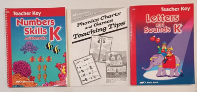 Abeka K5 Teacher Keys - Letters & Sounds K, Number Skills K Arithmetic & Games
