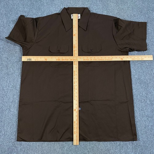 VINTAGE Dickies Short Sleeve Work Shirt Adult 3XL Brown 2002 Chore Mechanic NOS - Picture 9 of 15