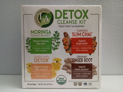 Lifestyle Awareness® Detox Cleanse Kit Organic Tea 40 Bags Healthy