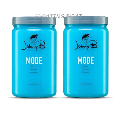 2 Pack of Johnny B Mode Hair Styling Gel 32oz each, Strong Hold, High Shine, new