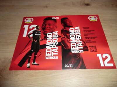 Edmond Tapsoba Bayer Leverkusen 20/21 handsignierte Autogrammkarte 2020/21