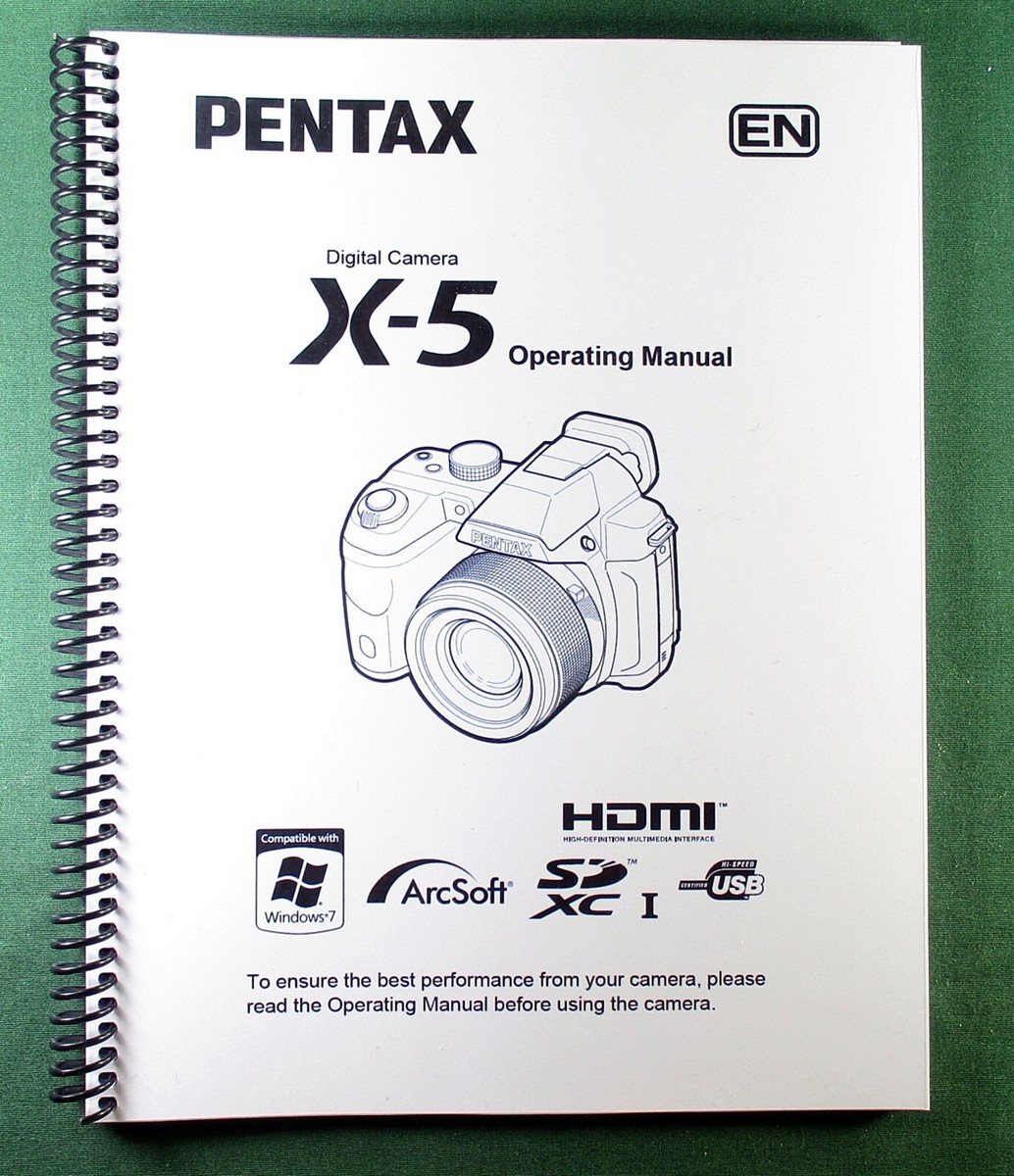 Pentax X-5 Operating Manual: 228 Pages & Protective Covers! | eBay