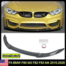 1PC Carbon Look CS Style Front Lip Splitter For BMW F80 M3 F82 F83 M4 2015-2020