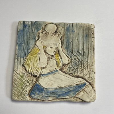 Alice In Wonderland HandMade Porcelain Art Tile Backsplash Decor Sculptured 4 
