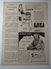 Vintage 1950s Print Ad Good Housekeeping Bulletins Adverts Cosco High Chair