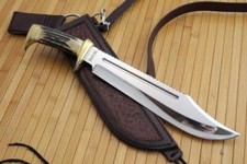 A BEAUTIFUL CUSTOM HANDMADE 15 INCHES LONG IN HIGH POLISHED STEEL HUNTING KNIFE