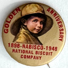 1948 NABISCO Golden Anniversary National Biscuit Company 1.25" Celluloid Pinback