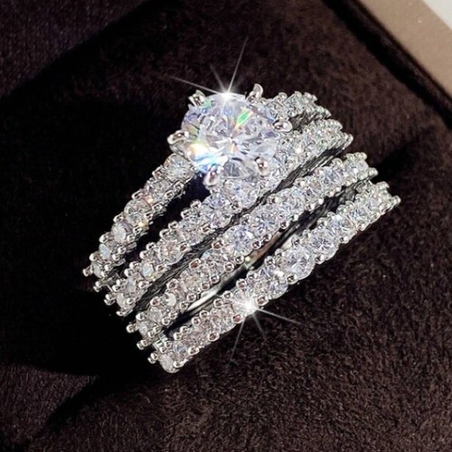 2er-Set Mädchen Cubic Zirkonia Ringe für Teenager Geburtstagsgeschenk Schmuck