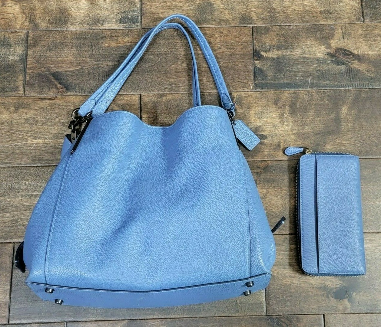 Coach Polished Pebble Leather Dalton 31 Shoulder Bag … Gem