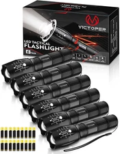 LED Flashlight 6 Pack, Bright 2000 Lumens Tactical Flashlights High Lumens with