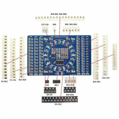 Kit Di Pratica Saldatura SMD/SMT – Flip-Flop – Circuito Stampato Fai-da-te