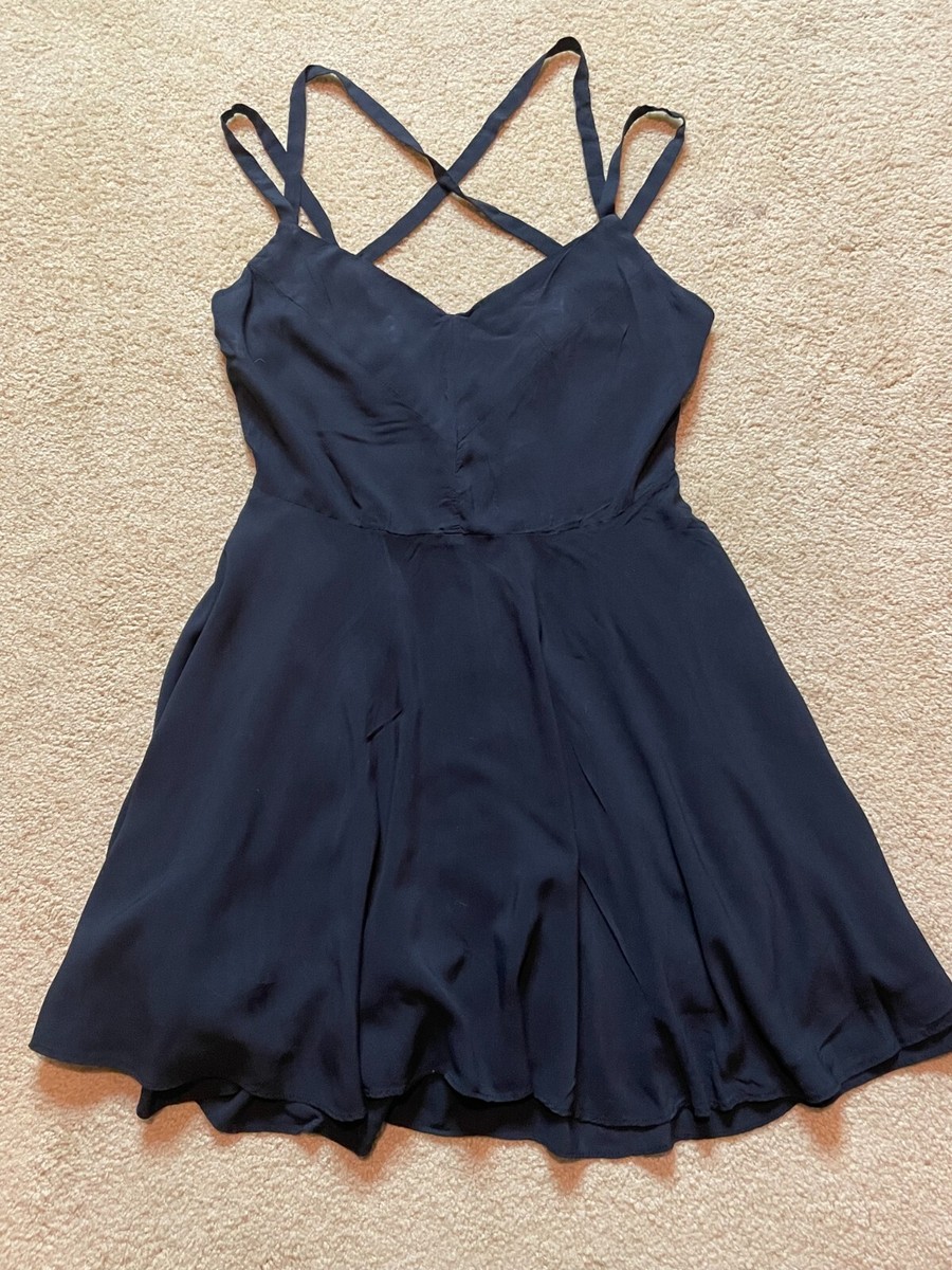 Kimchi Blue Black Strappy Babydoll Fit & Flare Skater Mini Cocktail Dress 4  | eBay