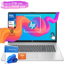 HP 17.3"Touch HD+ 250 nits Laptop,10Core i7-1355U,UpTo 64 2TB SSD +Win11 Pro