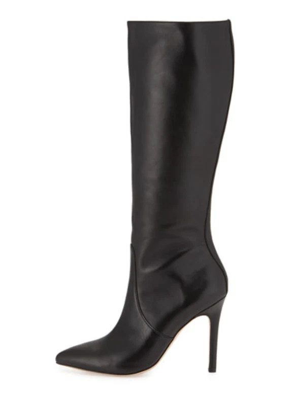 Bota hasta la rodilla Halston Heritage Amanda Z31130* de cuero negro para mujer talla 7,5 M Foto 2 de 4