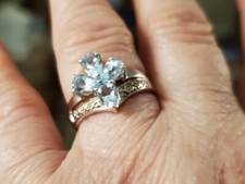 Swiss Blue Topaz Ring Set in Sterling Silver Natural AA Stone Retail Value 640