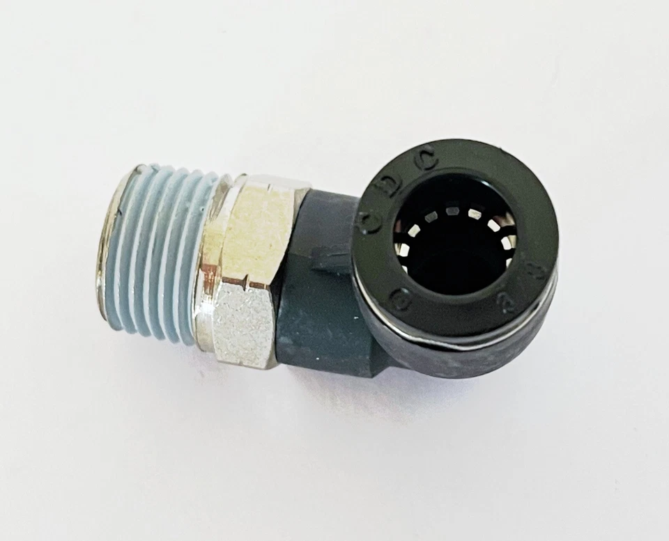 Lot of 5 NITRA 3/8" Tube X 3/8" NPT  ME38-38N Push-to-Connect Fitting Elbow - Image 3 of 4