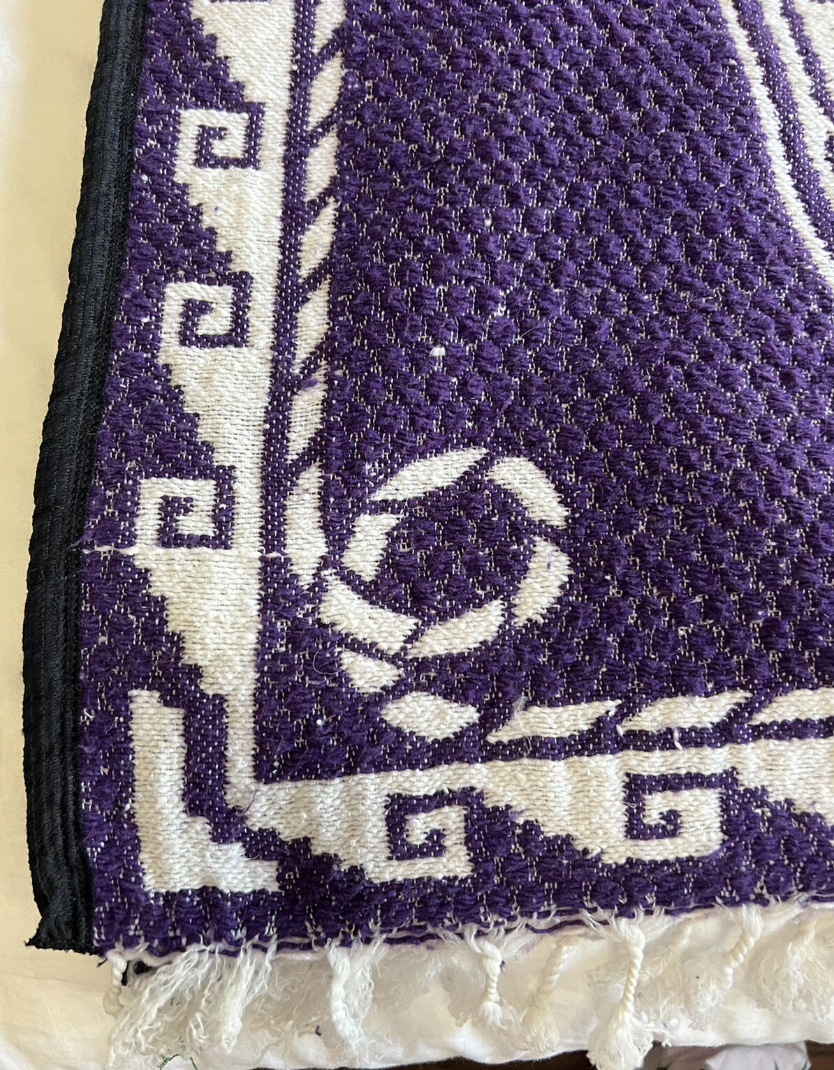 Mexican Poncho Cobija Blanket Gaban Horses Design Pur… Gem