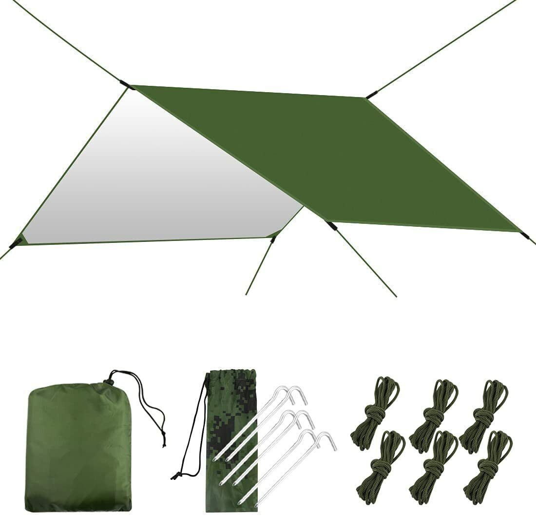 NC Camping Tarp 3x3m - Wasserdichte Ripstop Plane Für Zelt & Hängematte