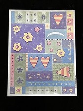 Vintage Hallmark Stickers Flowers Hearts Sticker 10 Sheets Heartline