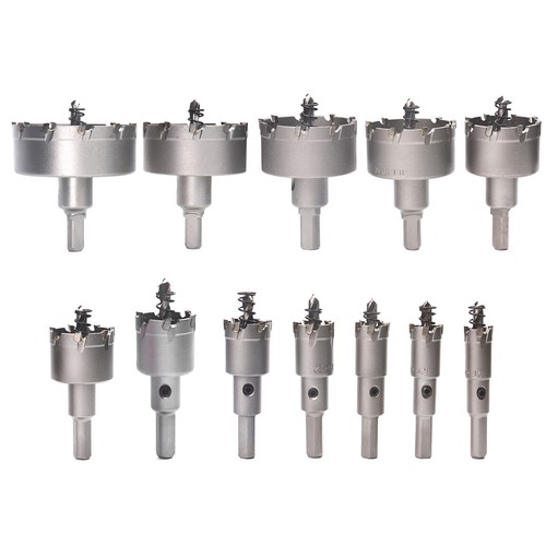 Lochsäge-Set 13-tlg. Hartmetall – Für Holz, Metall & Edelstahl (Ø 16–53 Mm)
