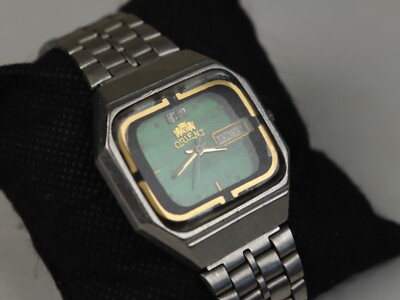 Vintage Orient Automatic Men's Watch - Rare Green Dial, TV Case